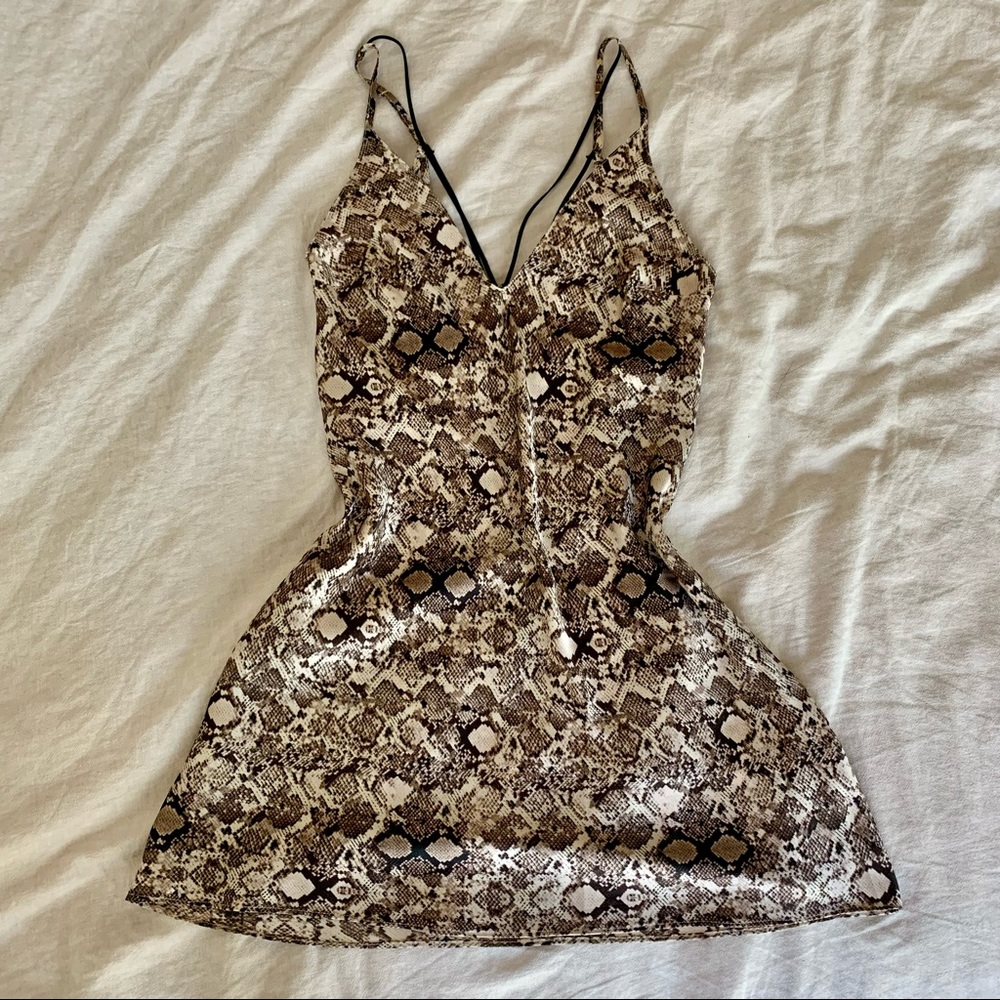 Vintage Victoria’s Secret Silky Slip Dress in Snake Print NWOT